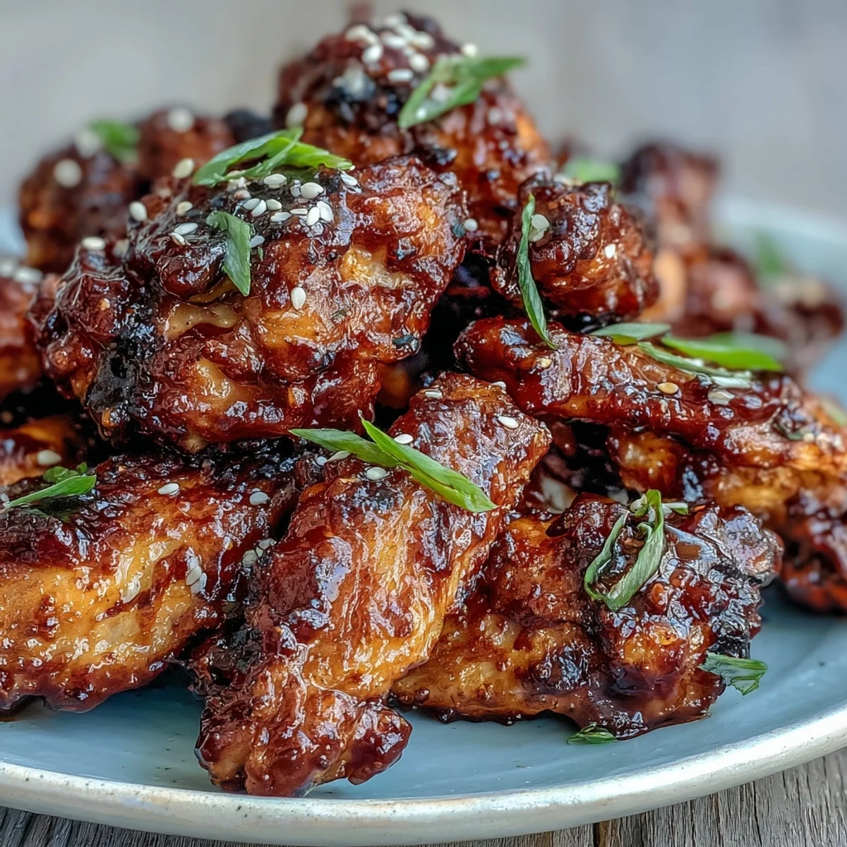 Sticky Coca Cola Chicken Wings glistening with rich glaze on a platter, ready to share.