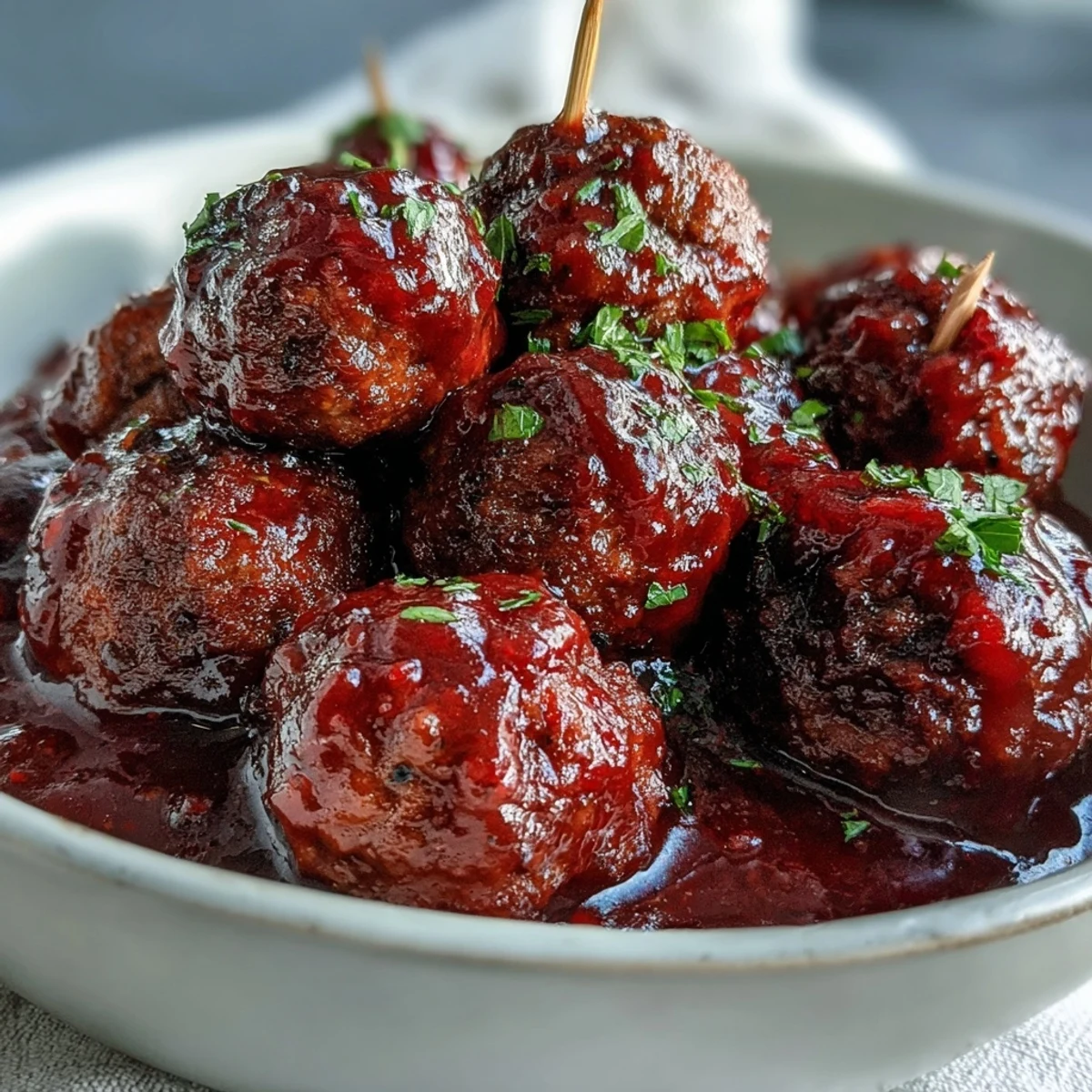 These Grape Jelly and Chili Sauce Meatballs simmer until tender, their sweet and tangy aroma filling the kitchen, ready to be piled onto soft slider buns for dinner.