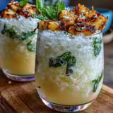 Refreshing tropical Pineapple Coconut Agua Fresca with creamy coconut milk and sweet pineapple, served chilled over ice