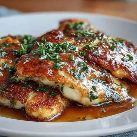 Golden-brown flounder meunière fillets rest in a skillet, coated in a nutty lemon-butter sauce and garnished with fresh parsley.  