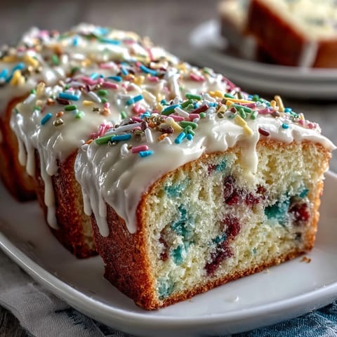 Delightful Spring Funfetti Cake: Soft vanilla cake dotted with bright sprinkles and topped with dreamy pastel buttercream swirls.