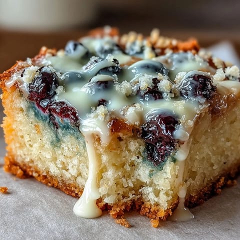 White chocolate lemon blueberry blondies with tangy citrus notes, sweet berries, and golden edges—ideal for summer picnics or brunches.  