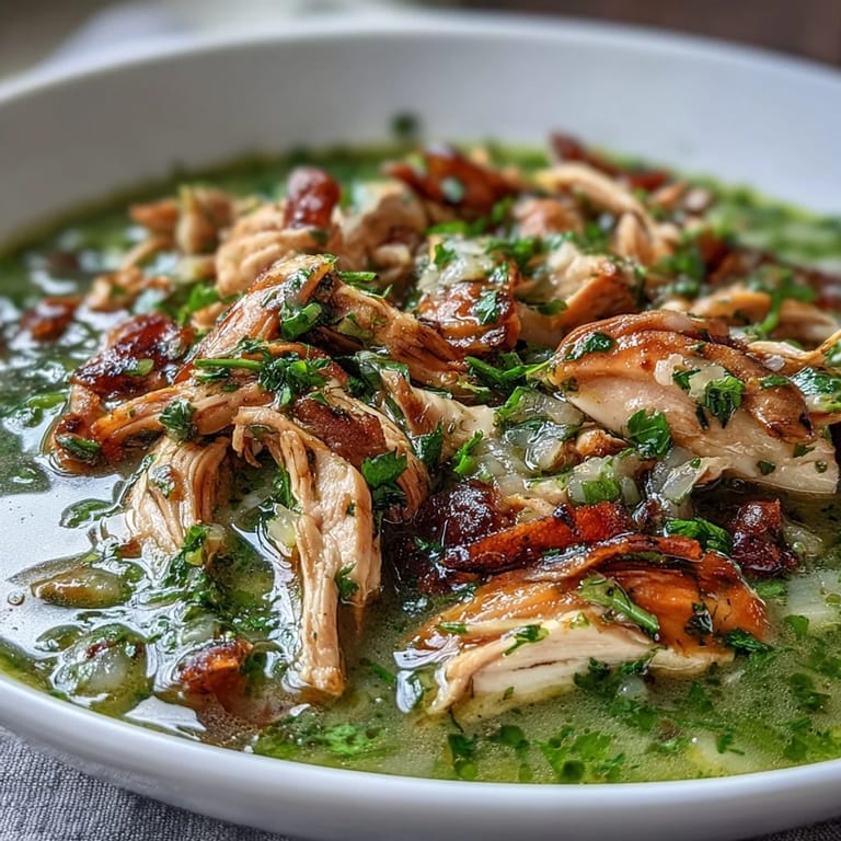 Broiled poblano and jalapeño peppers give this classic Mexican Chicken Chili Verde its signature tangy, vibrant green sauce.