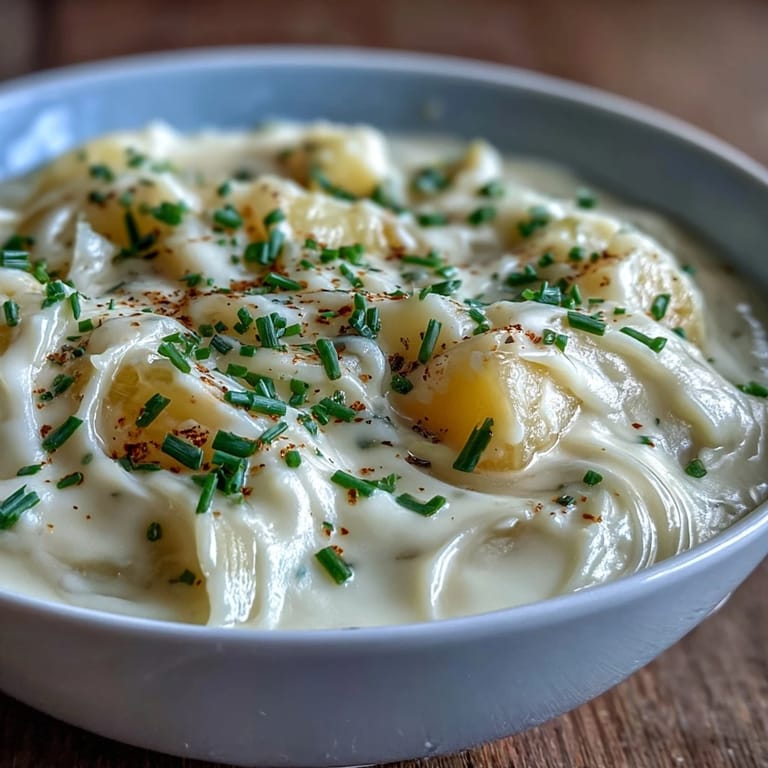 Steaming hot potato leek soup in a rustic ceramic bowl, with tender leeks and potatoes blended into a rich, savory base.