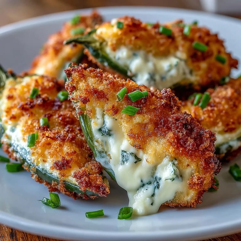 Eight halved fresh jalapeños stuffed with a smooth cheddar and cream cheese mixture, air-fried until tender.