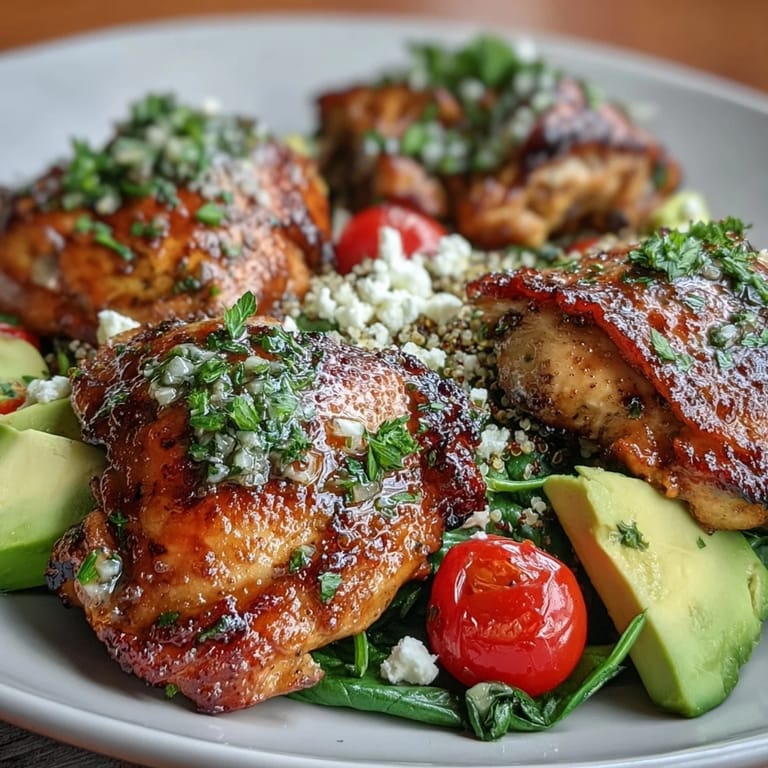 Lemon vinaigrette grilled chicken and veggie bowl, showcasing fresh spinach, cherry tomatoes, and bell peppers with zesty lemon dressing. A vibrant, gluten-free dish.