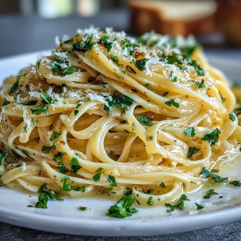 Easy lemon butter pasta with al dente spaghetti, lemon zest, and rich butter sauce, garnished with fresh herbs.