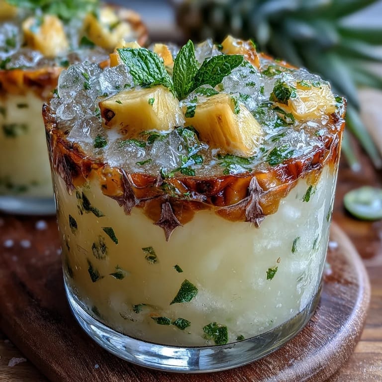 Vibrant glass of Pineapple Coconut Agua Fresca blending fresh pineapple and coconut water, garnished with mint for a summer drink