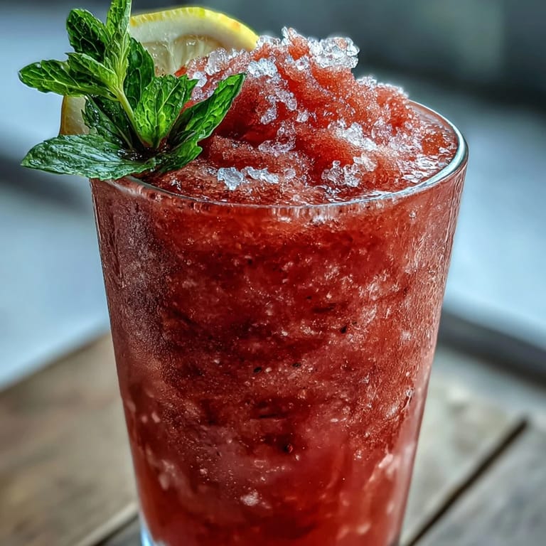 Cool and tangy frozen strawberry lemonade slushie made with just three ingredients, ideal for hot days.