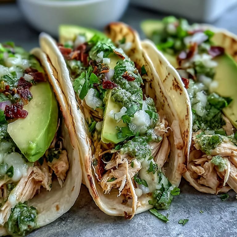 Juicy, shredded chicken for Slow Cooker Salsa Verde Chicken Tacos, ready to assemble.