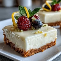 Creamy Skyr Lemon Cheesecake Bars, a no-bake dessert with tangy lemon zest.